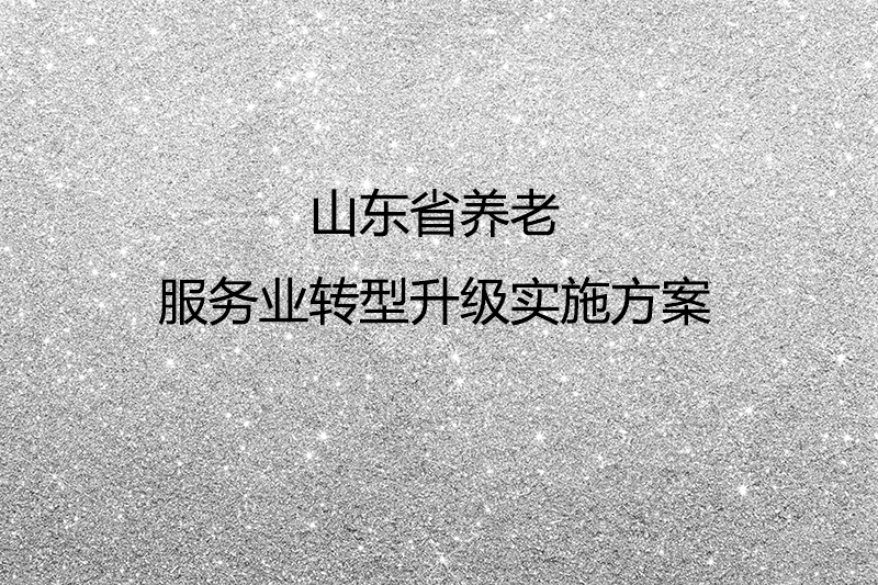山东省养老服务业转型升级实施方案